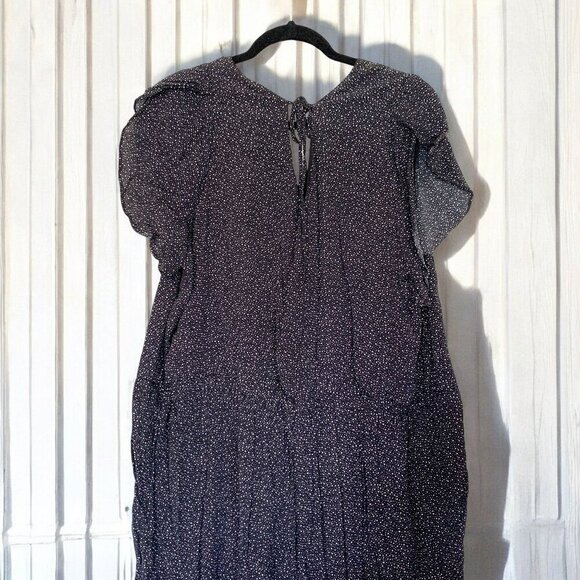 LOFT Plus Size Short Sleeve Jumpsuit Black & White Dot Print Fully Lined Size 20 - Picture 4 of 6